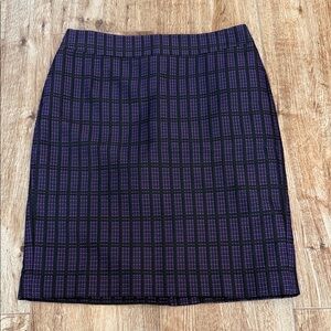 Ann Taylor Purple Checkered Pencil Skirt